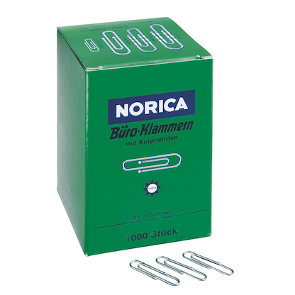 Artikelbild für NORICA Büroklammern silber verzinkt, 1.000 St., Artikelnummer 351732