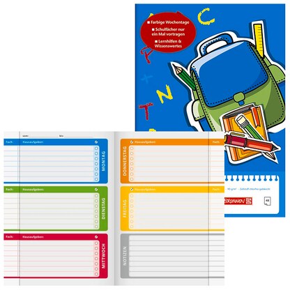 Artikelbild für BRUNNEN Hausaufgabenheft Grundschule liniert DIN A5 ohne Rand, 48 Blatt, 1 St., Artikelnummer 775504