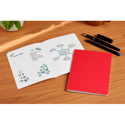 Artikelbild 7 für HAHNEMÜHLE Notizbücher DIN A5 blanko, cerise/paprika Softcover 40 Seiten, 1 St., Artikelnummer 708739