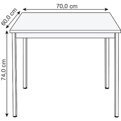 Artikelbild 2 für SODEMATUB Mehrzwecktisch buche, schwarz rechteckig, Vierkantrohr schwarz, 70,0 x 60,0 x 74,0 cm, Artikelnummer 969311