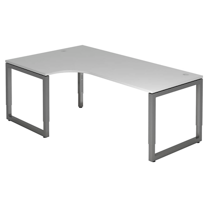 Artikelbild für HAMMERBACHER RS82 höhenverstellbarer Schreibtisch lichtgrau L-Form, Kufen-Gestell grau 200,0 x 80,0 cm, Artikelnummer 865941