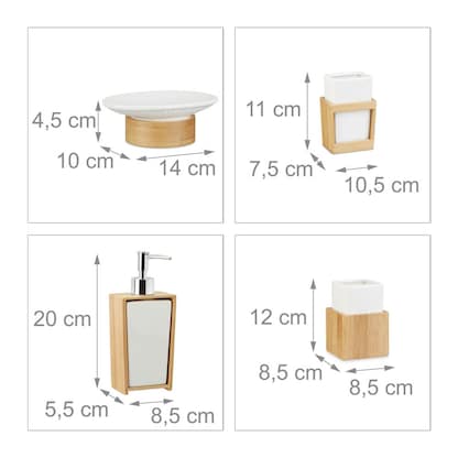 Artikelbild 5 für relaxdays Badaccessoires-Set braun, 1 Set, Artikelnummer 373297