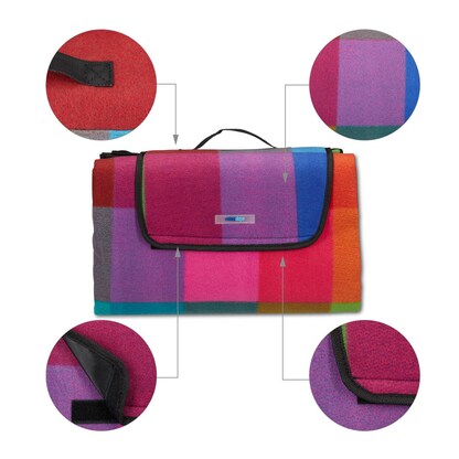 Artikelbild 9 für relaxdays Picknickdecke isoliert mehrfarbig 200,0 x 200,0 cm, 1 St., Artikelnummer 449104