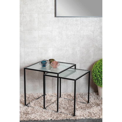 Artikelbild 4 für HAKU Möbel Beistelltische-Set quadratisch Sicherheitsglas schwarz, 2 St., Artikelnummer 142487