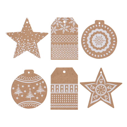 Artikelbild 4 für folia Geschenkanhänger natur Weihnachten, 12 St., Artikelnummer 369399