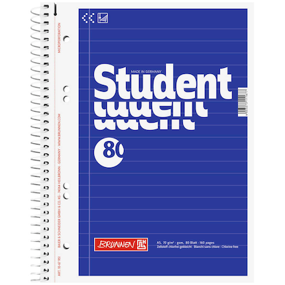 Artikelbild 2 für BRUNNEN Collegeblöcke Student Kleinformat liniert DIN A5 Innenrand, 5 Blöcke, Artikelnummer 489724