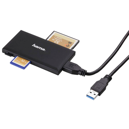 Artikelbild für hama Multi-microSD, SD, Memory Stick, Compact Flash-Kartenleser schwarz, Artikelnummer 554624