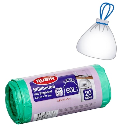 Artikelbild für RUBIN Müllbeutel 60,0 l grün, 20 St., Artikelnummer 213112