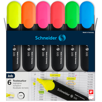 Artikelbild 2 für Schneider Job Textmarker farbsortiert, 6 St., Artikelnummer 317379