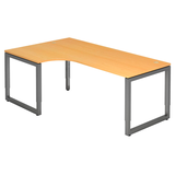 Artikelbild 1 für HAMMERBACHER RS82 höhenverstellbarer Schreibtisch buche L-Form, Kufen-Gestell grau 200,0 x 120,0 cm, Artikelnummer 865782
