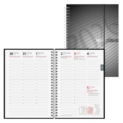 Artikelbild für rido idé Buchkalender mit Spirale 2026 anthrazit, 1 St., Artikelnummer 594873