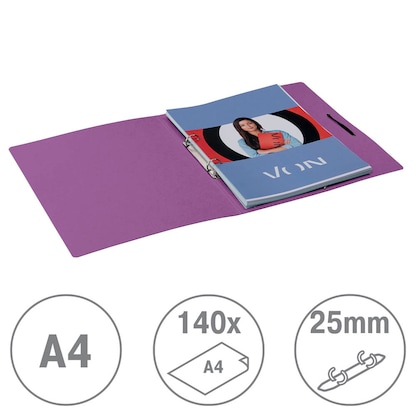 Artikelbild 4 für VON LEITZ Ringbuch 2-Ringe violett 2,5 cm DIN A4, 1 St., Artikelnummer 669779