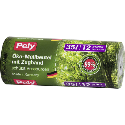 Artikelbild für Pely Müllbeutel Öko 35,0 l grün, 12 St., Artikelnummer 137964