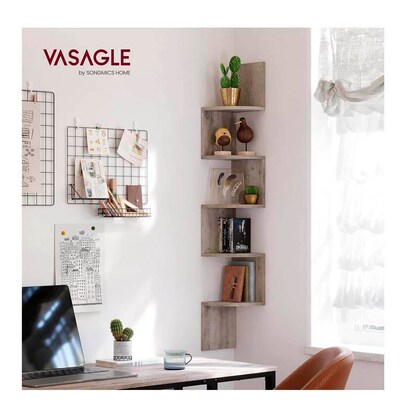 Artikelbild 3 für VASAGLE Eckregal greige 20,0 x 20,0 x 126,0 cm, 1 St., Artikelnummer 290666