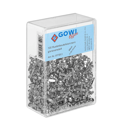 Artikelbild 2 für Gowi Musterbeutelklammern Rundkopf, 1.000 St., Artikelnummer 486403