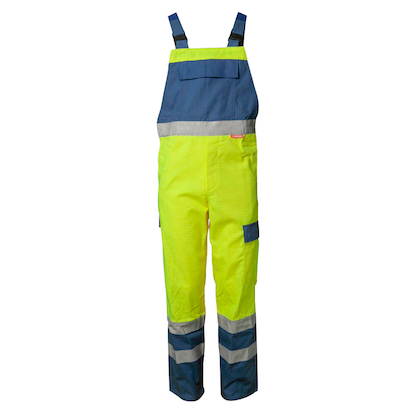 Artikelbild für PLANAM® unisex Warnschutz-Latzhose MAJOR PROTECT warngelb, kornblau Größe 102, Artikelnummer 797973
