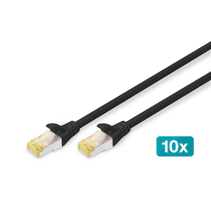 Artikelbild 2 für DIGITUS RJ45-Stecker/RJ-45 Stecker Netzwerkkabel DK-1644-A-010-BL-10 1,0 m schwarz, 10 St., Artikelnummer 382418