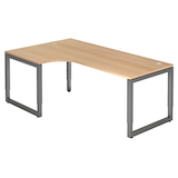 Artikelbild 1 für HAMMERBACHER RS82 höhenverstellbarer Schreibtisch eiche L-Form, Kufen-Gestell grau 200,0 x 120,0 cm, Artikelnummer 865651