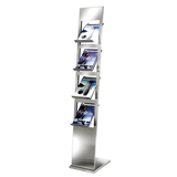 Artikelbild 1 für Kerkmann Prospektständer Primus silber DIN A4 4 Fächer 35,0 x 35,0 x 170,0 cm, 1 St., Artikelnummer 827511