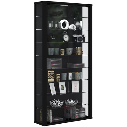 Artikelbild für VCM my home Vitrosa Maxi Vitrine schwarz 8 Fachböden mit Beleuchtung, Artikelnummer 781423