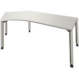 Artikelbild 1 für fm fastline Schreibtisch lichtgrau Bogenform, 4-Fuß-Gestell silber 220,0 x 80,0 cm, Artikelnummer 269783