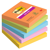 Artikelbild 1 für Post-it® Super Sticky Boost Haftnotizen extrastark farbsortiert, 5 Blöcke, Artikelnummer 620387