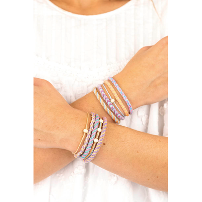 Artikelbild 4 für folia Schmuck-Basteln-Set Flechtschnüre Kumihimo Bracelets Pastell mehrfarbig, Artikelnummer 130819