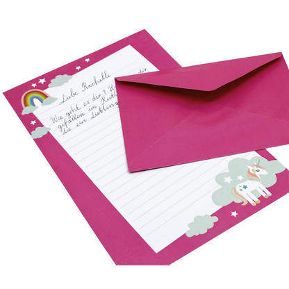 Artikelbild 4 für artoz Briefpapier mit Briefhüllen Einhorn pink ca. DIN A5 80 g/qm 1 Pack, Artikelnummer 129139