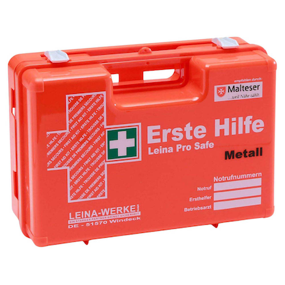 Artikelbild für LEINA-WERKE Erste-Hilfe-Koffer Pro Safe Metall DIN 13157 + Erweiterung orange, Artikelnummer 565743