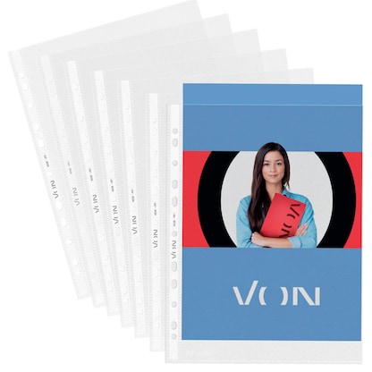 Artikelbild für VON LEITZ Prospekthüllen DIN A4 transparent genarbt 0,065 mm, 100 St., Artikelnummer 635419