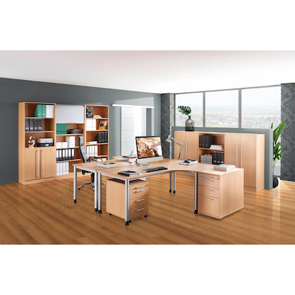 Artikelbild 5 für HAMMERBACHER Vitrine Orbis Vitrine buche 4 Fachböden, Artikelnummer 375782