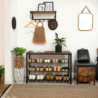 Artikelbild 2 für VASAGLE Schuhregal braun, schwarz 100,0 x 30,0 x 72,0 cm, 1 St., Artikelnummer 262609