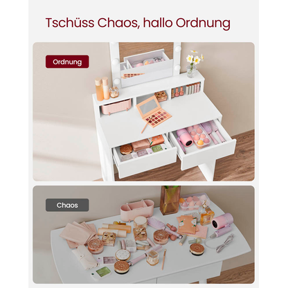 Artikelbild 6 für VASAGLE Schminktisch rechteckig Melamin, Spanplatte weiß 80,0 x 40,0 x 145,0 cm, 1 St., Artikelnummer 439057