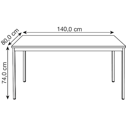 Artikelbild 2 für SODEMATUB Mehrzwecktisch lichtgrau, alu rechteckig, Vierkantrohr alu, 140,0 x 80,0 x 74,0 cm, Artikelnummer 930216