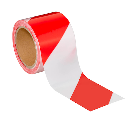 Artikelbild für tesa Absperrband Signal rot, weiß 80,0 mm x 100,0 m, Artikelnummer 795393