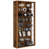 Artikelbild 1 für VCM my home Vitrosa Maxi Vitrine nussbaum 8 Fachböden mit Beleuchtung, Artikelnummer 780953