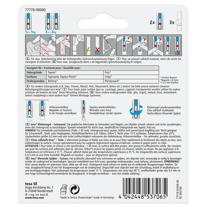 Artikelbild 2 für tesa Powerstripes Klebenägel für max. 1,0 kg, 2,3 x 6,4 cm, 2 St., Artikelnummer 187342