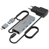 Artikelbild 1 für hama USB-Hub 4-fach grau, Artikelnummer 919199