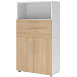 Artikelbild 1 für HAMMERBACHER Regalschrank FlexWall, VFW48K2KG/W/E/BS weiß, eiche 80,0 x 40,0 x 145,0 cm, 1 St., Artikelnummer 950442