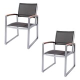 Artikelbild 1 für Garden Pleasure Gartenstühle mit Armlehnen Ava grau, 2 St., Artikelnummer 334312