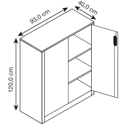 Artikelbild 2 für CP Stahlschrank 8520-000 S10092 lichtgrau, enzianblau 2 Fachböden 93,0 x 40,0 x 120,0 cm, aufgebaut, 1 St., Artikelnummer 414072