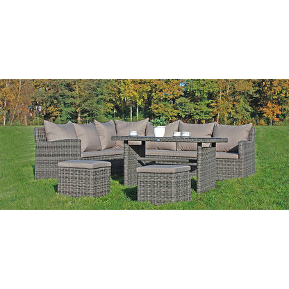 Artikelbild 3 für Garden Pleasure Loungegruppe Oviedo grau Kunststoff, Metall, 6-teilig, Artikelnummer 128823