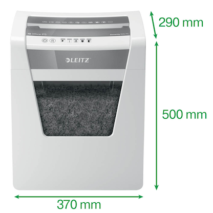 Artikelbild 7 für LEITZ IQ Office Aktenvernichter mit Partikelschnitt P-5, 2 x 15 mm, bis 10 Blatt, weiß, Artikelnummer 634530