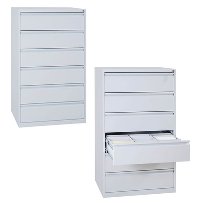 Artikelbild für Gürkan Karteischrank lichtgrau 6 Schubladen 76,0 x 62,0 x 132,0 cm, 1 St., Artikelnummer 154474