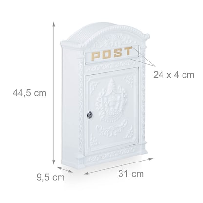 Artikelbild 5 für relaxdays Briefkasten Antik 10020107_49 weiß, Artikelnummer 523161