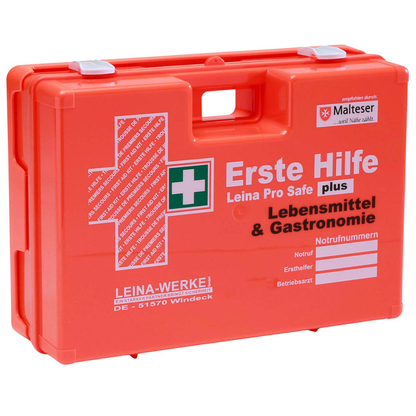 Artikelbild für LEINA-WERKE Erste-Hilfe-Koffer Pro Safe plus Lebensmittel & Gastronomie DIN 13169 + Erweiterung orange, Artikelnummer 565806