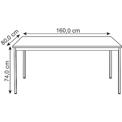 Artikelbild 2 für SODEMATUB Mehrzwecktisch lichtgrau, dunkelgrau rechteckig, Vierkantrohr grau, 160,0 x 80,0 x 74,0 cm, Artikelnummer 969634