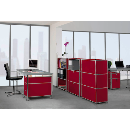 Artikelbild 4 für viasit Aktenregal System4 rubinrot 40,4 x 40,4 x 193,2 cm, 1 St., Artikelnummer 501904