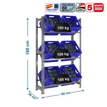 Artikelbild 2 für Simonrack Getränkekistenregal KIT SIMONBOTTLE 3 GRIS 330100024188033 grau 80,0 x 30,0 x 180,0 cm, Artikelnummer 742904