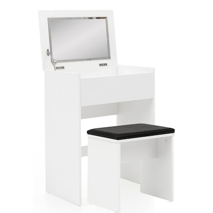 Artikelbild für WOHNLING Schminktisch rechteckig Melamin, Spanplatte weiß 60,0 x 40,0 x 81,0/120,0 cm, 1 St., Artikelnummer 907354
